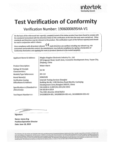 <p>Certificat EMC</p> 